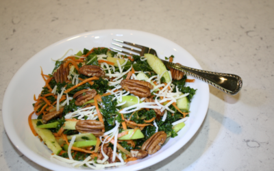 Kale and Green Apple Salad with Carrots and Cheddar Cheese